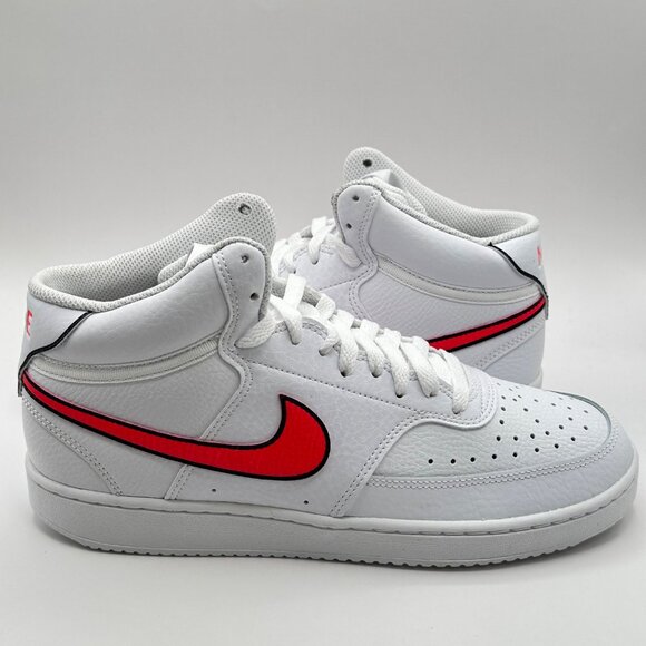 Women’s Nike Court Vision Mid 'White Flash Crimson Pink CD5436-102 Size 9 - Picture 11 of 13